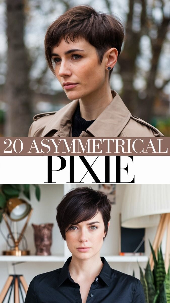 Pixie cut asymétrique