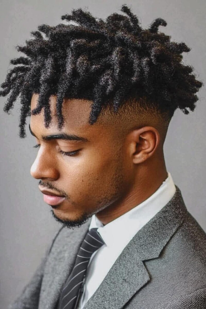 Coiffure afro homme moderne