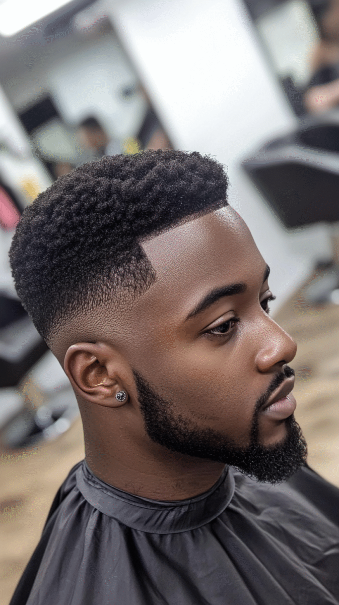 Coiffure afro homme moderne