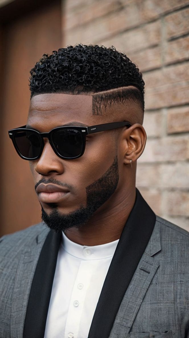 Coiffure afro homme moderne