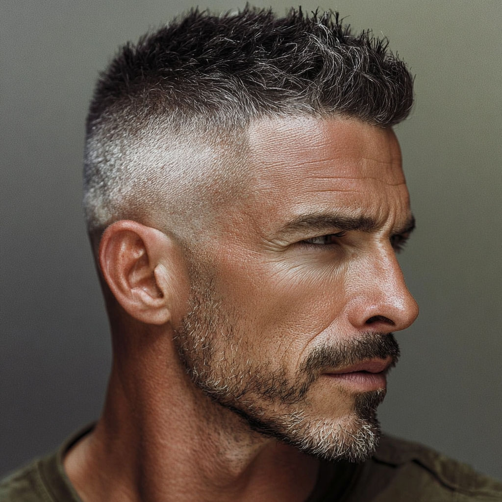 Buzz cut dégradé homme