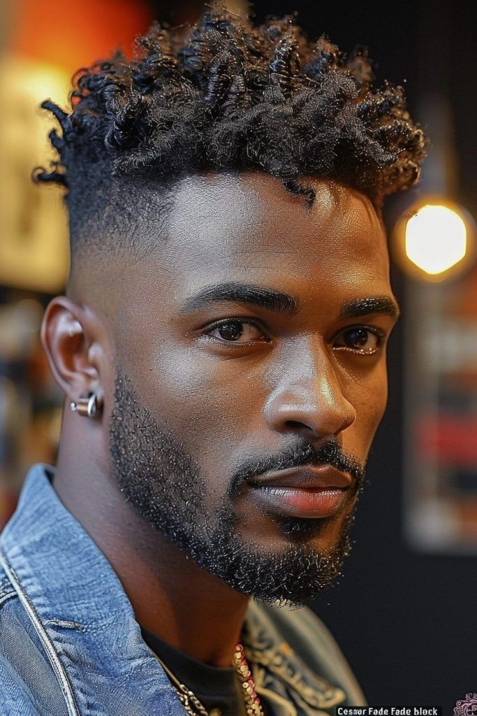 Coiffure afro homme moderne