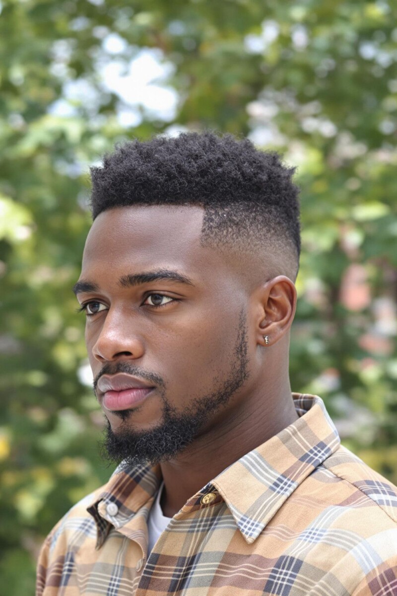 Afro taper fade homme