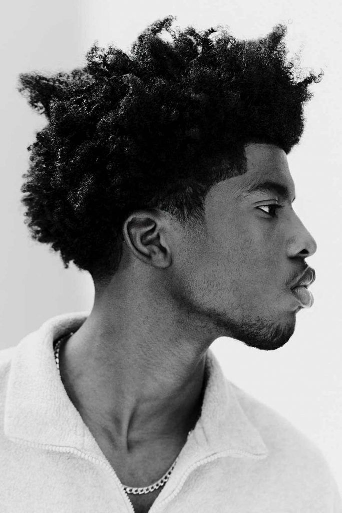 Afro taper fade homme