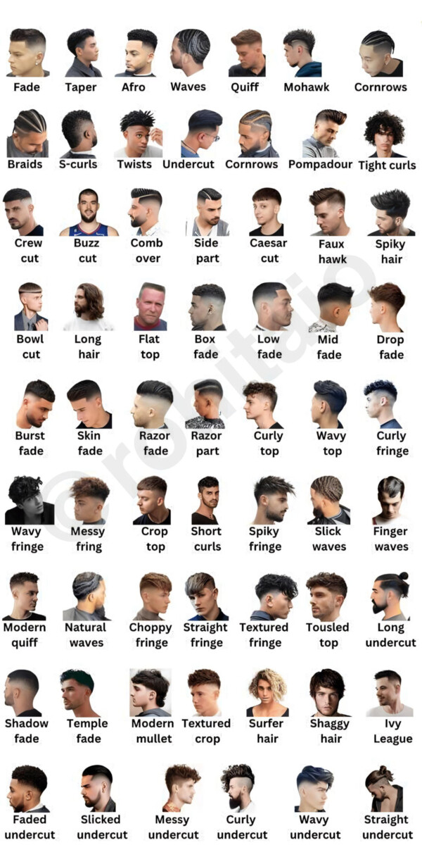 Types de cheveux homme