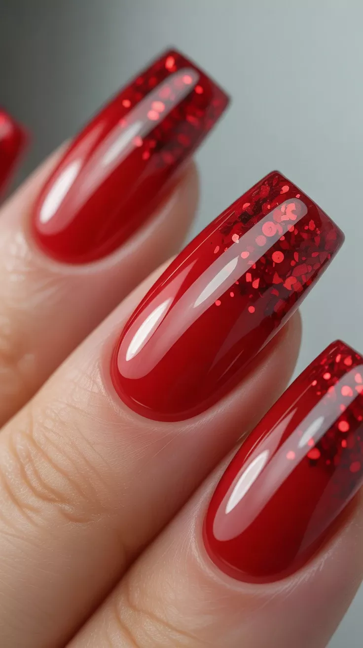 Ongles rouges manucure moderne