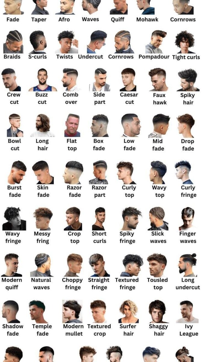 Types de cheveux homme