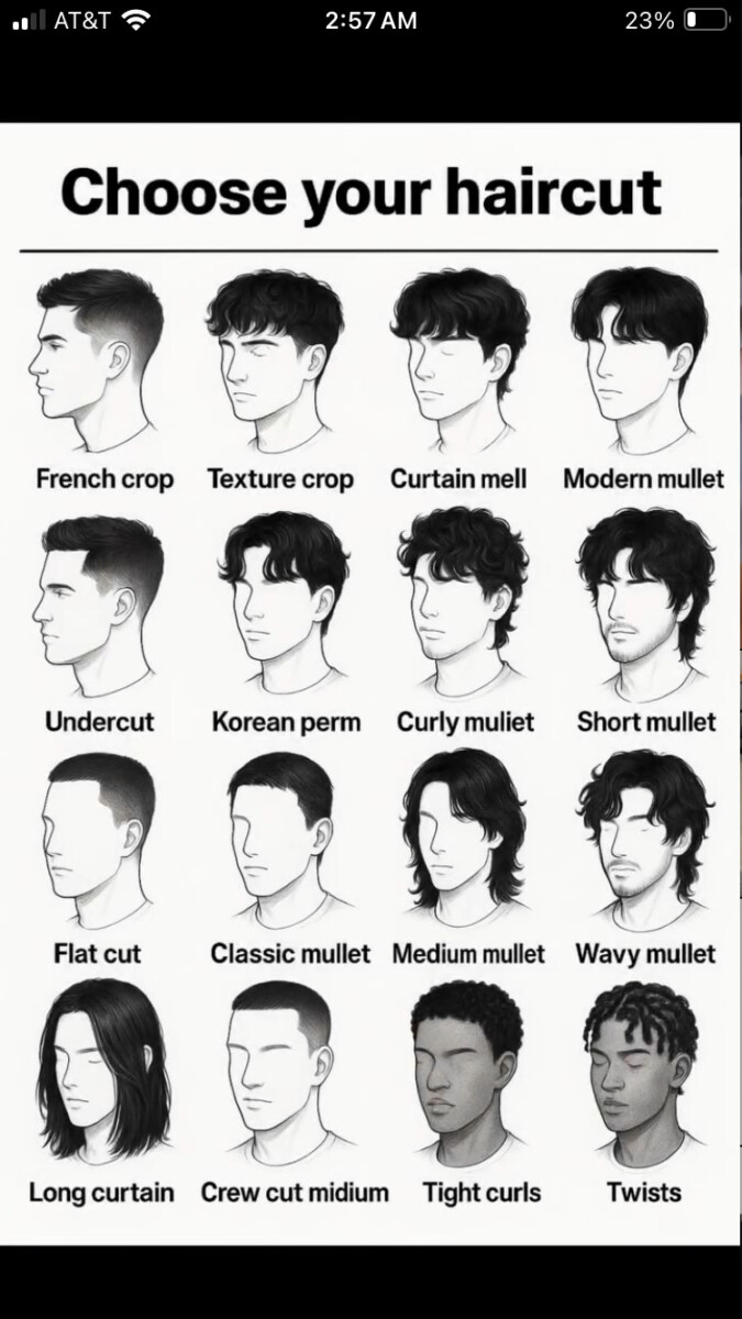 Types de cheveux homme