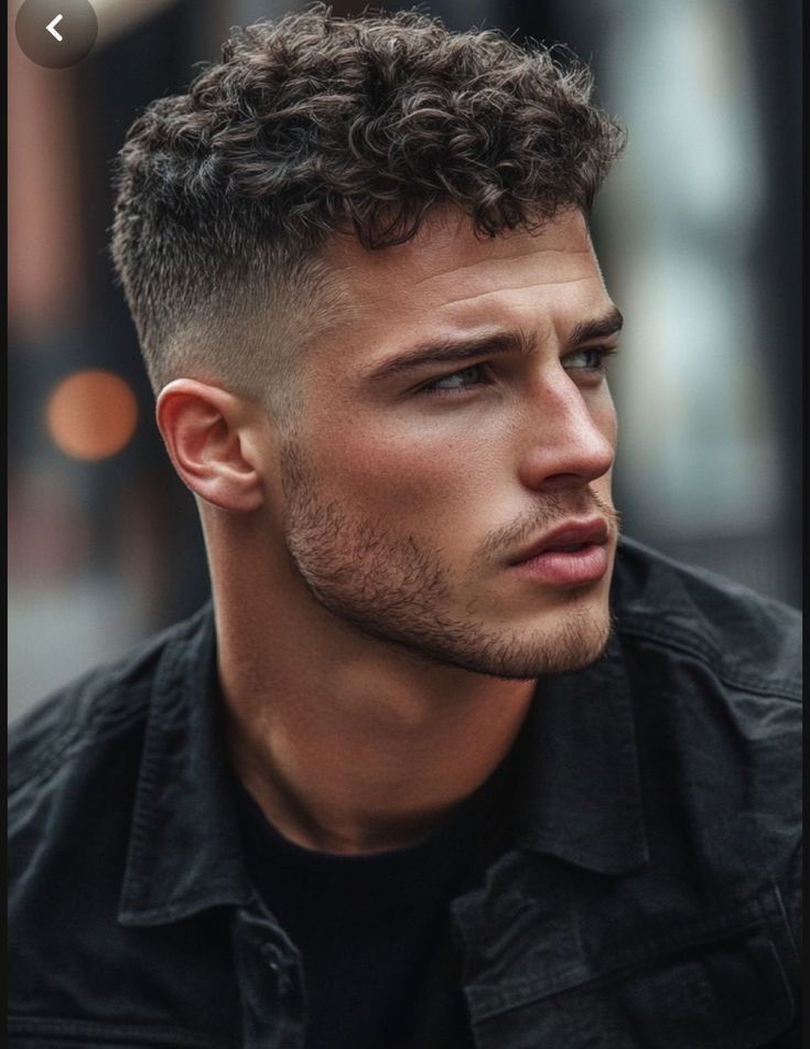 Cheveux bouclés homme dégradé