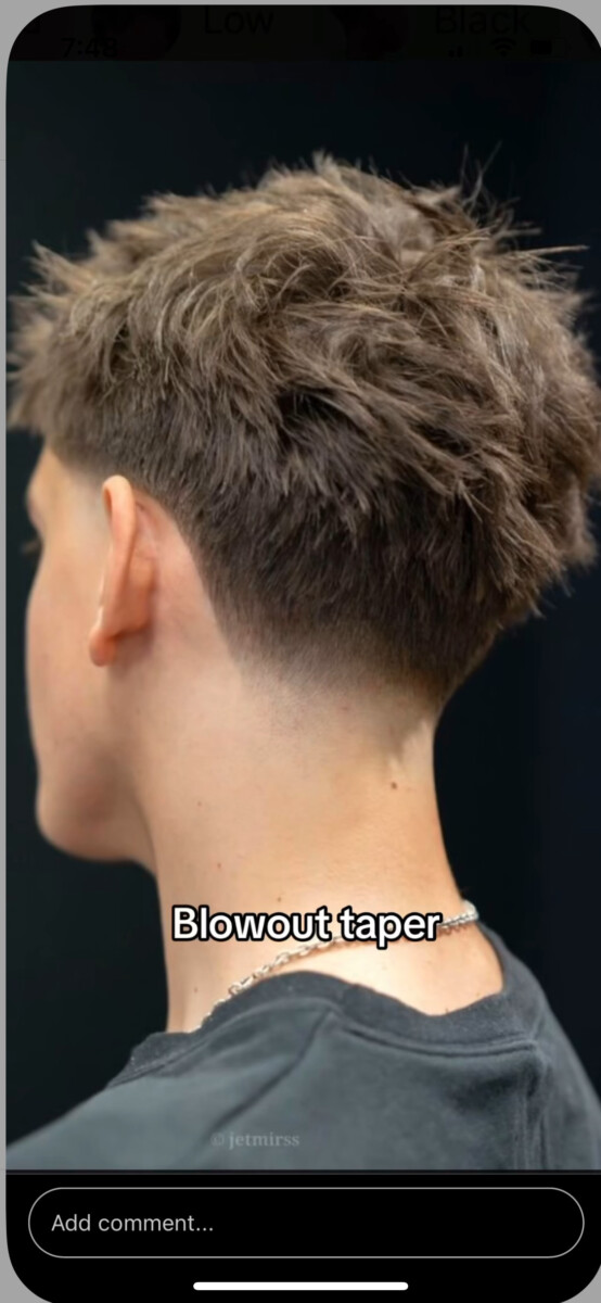 Blowout taper haircut