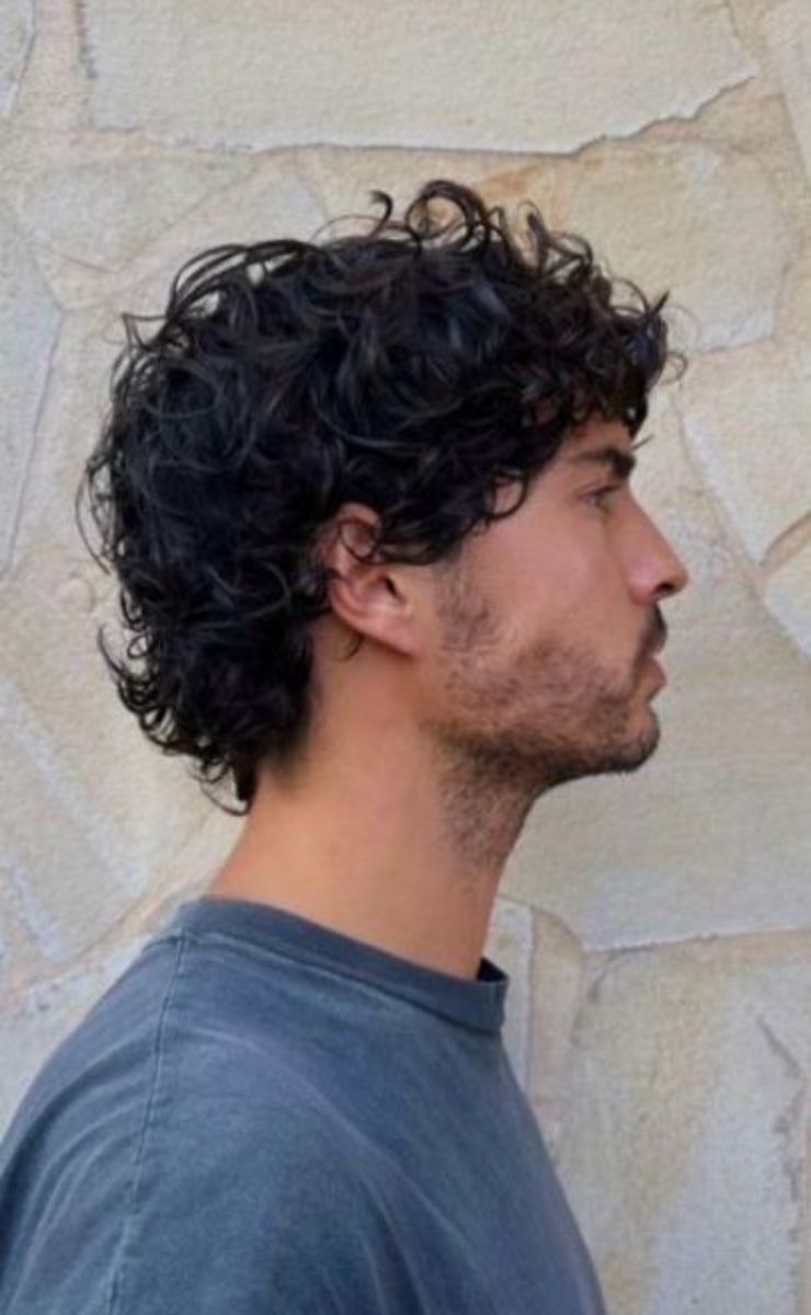 Cheveux bouclés homme dégradé