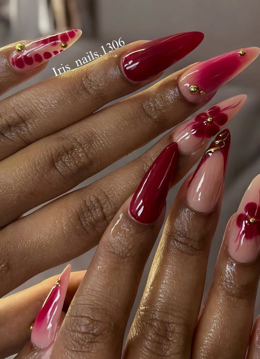 Ongles rouges manucure moderne