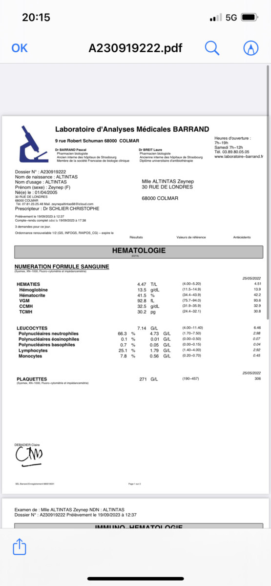 Contraste codes de santé publique