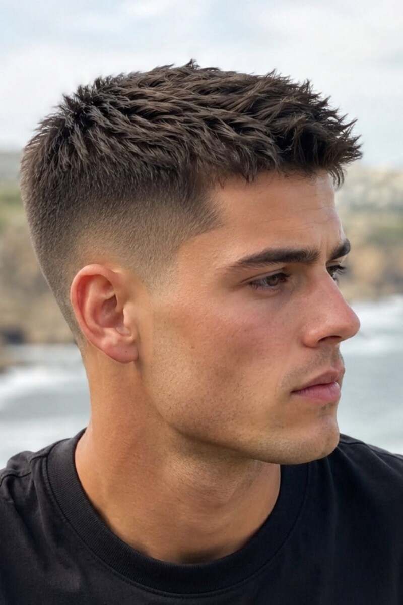 Homme coupe très court