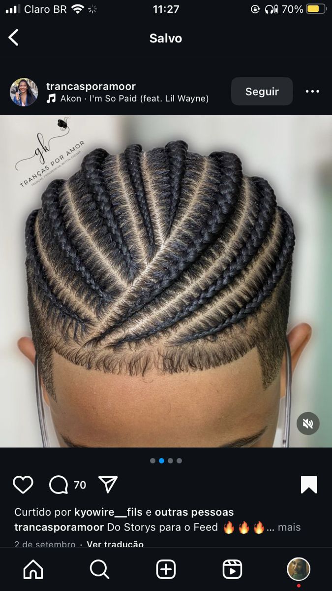 Coiffure tressée homme court