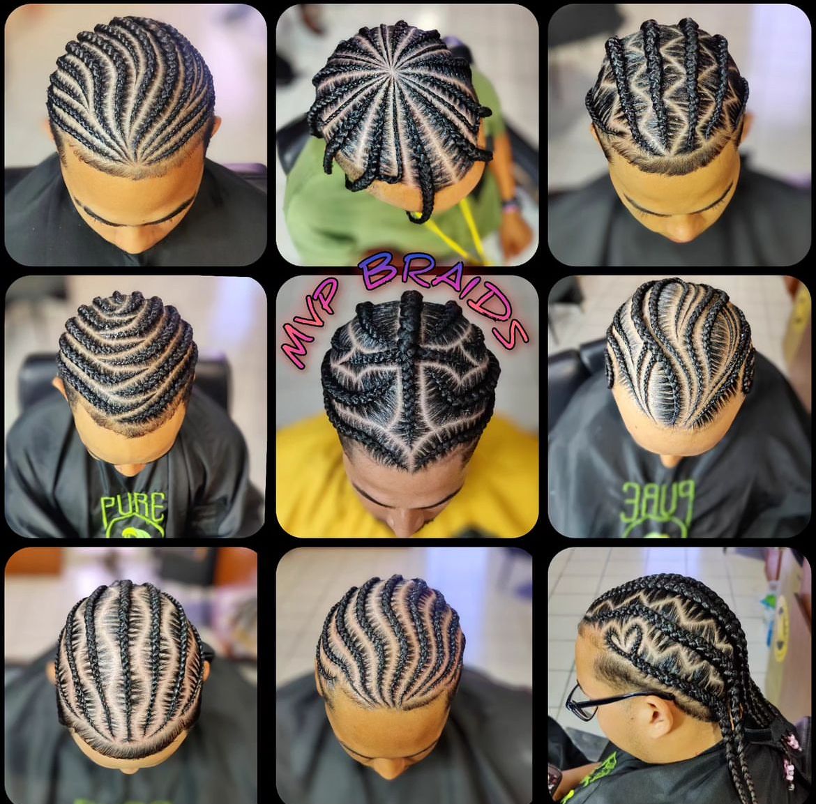 Coiffure tressée homme court