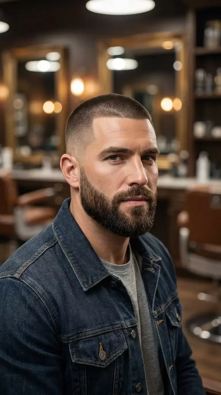 Coupe barbe courte élégante