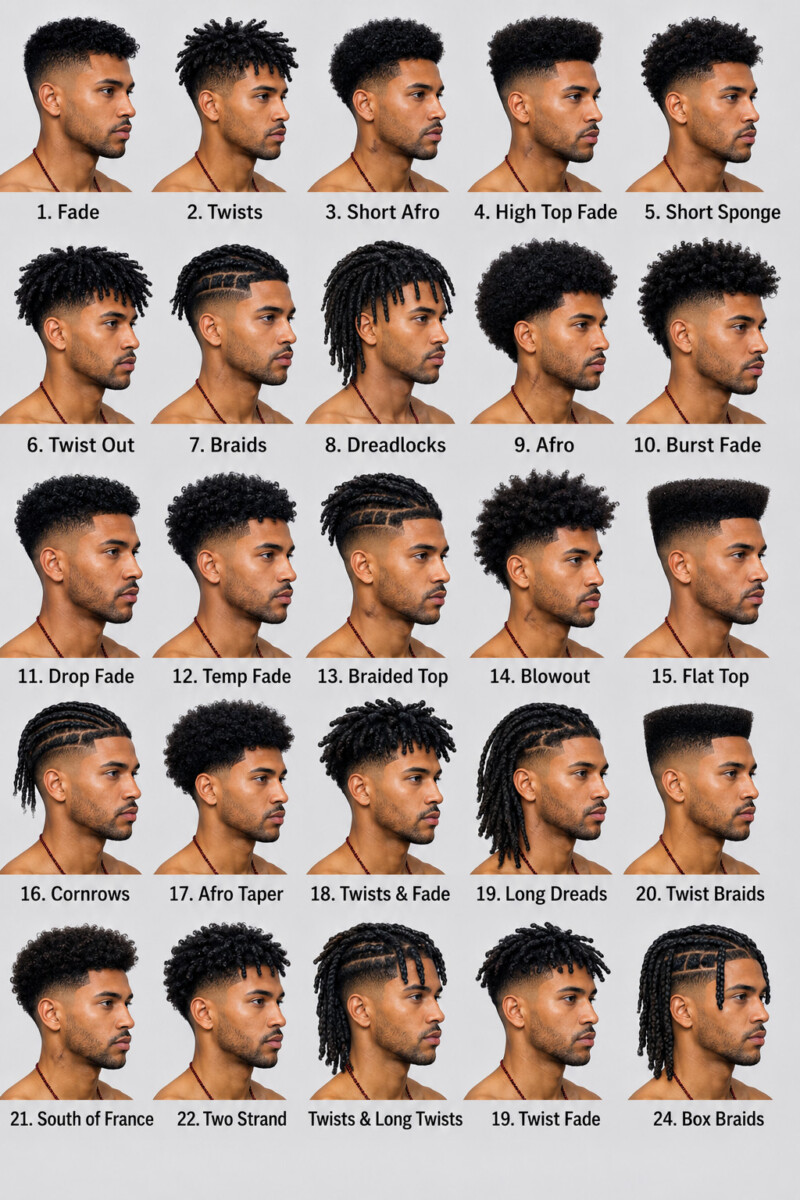 Tendance afro homme court