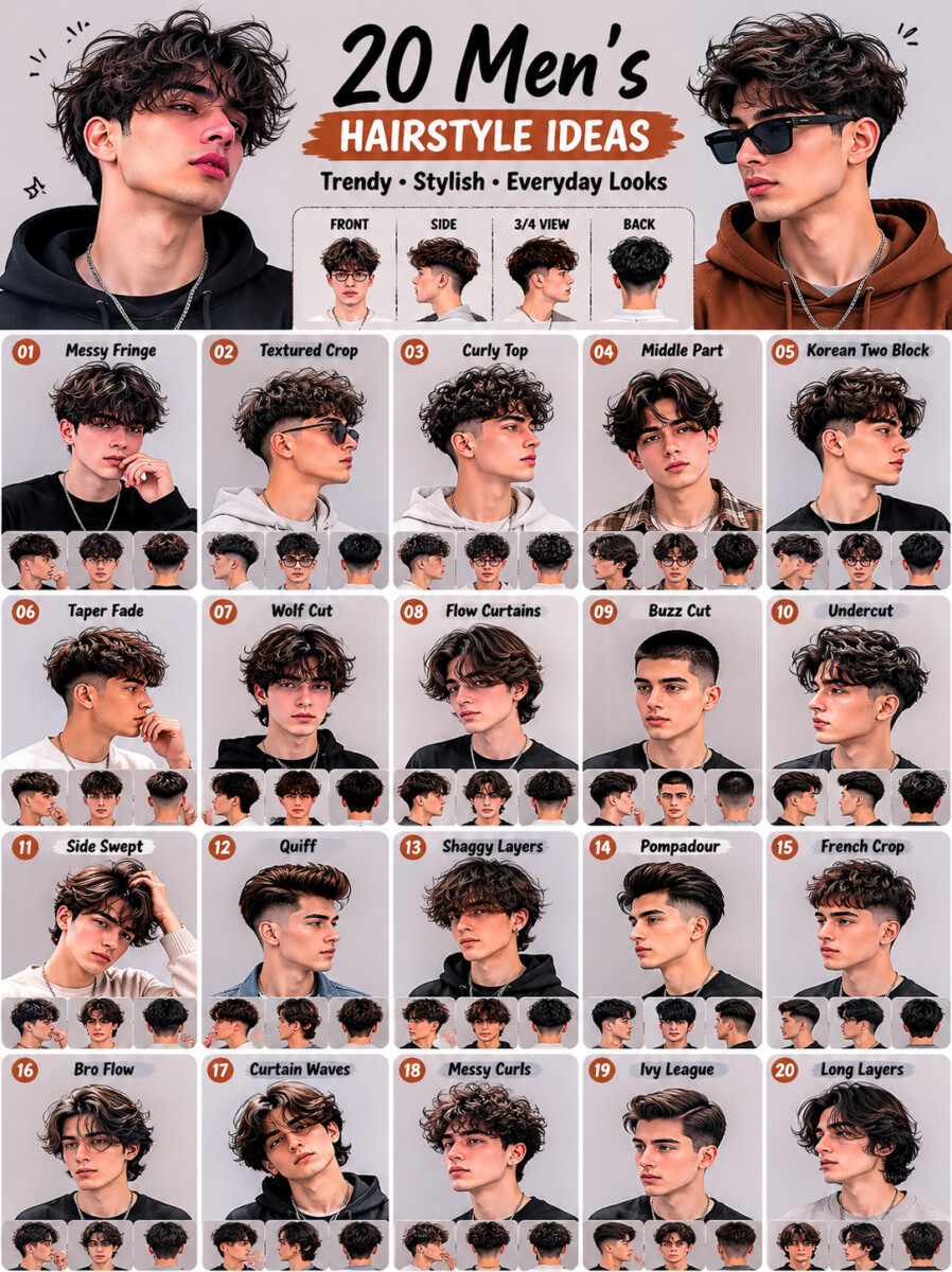 Coiffure homme à la mode